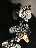 Black and White Handmade Button Necklace