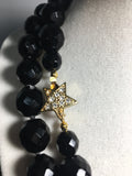 Vintage Multi-Faceted Black Crystal Bead Necklace by Carolee