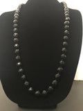 Vintage Multi-Faceted Black Crystal Bead Necklace by Carolee