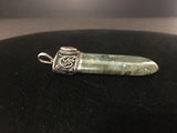 Lovely Labradorite Pendant with Sterling Silver Cap and a Garnet