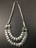 Awesome Handcrafted Sterling Silver Dual Strand Beaded Necklace