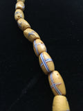 Festive Dual Strand Vintage African Necklace with Coptic Cross
