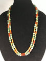 Jadeite and Carnelian Barrel Beads Necklace