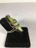 Large Citrine and Marcasite Ring Set in Sterling Silver