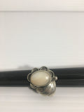 Elegant White Scolecite and Silver Ring