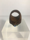 Unique Handcrafted Wooden Ring with Raw Turquoise Slab