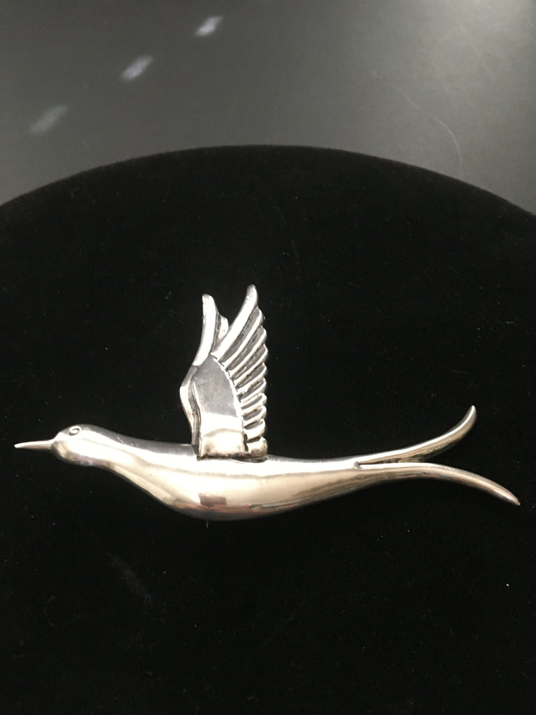 Silver Alloy Bird Brooch from Mexico