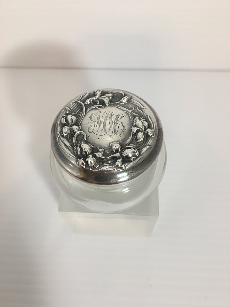 Darling Art Nouveau Repousse Vanity Jar
