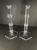 Eloquent Pair of Tiffany & Co. Windham Crystal Candlestick Holders