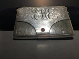 Antique Watson Company Sterling Silver Card Case w/ Chain