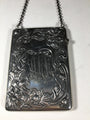 Antique Art Nouveau Styled Sterling Silver Card Case on Chain