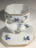 Herend Porcelain Trinket Box with Kitten on Top