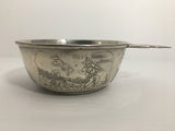 Vintage Sterling Silver Porridge Bowl with Nursery Rhymes