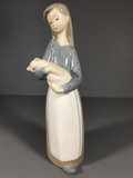 Adorable Vintage Lladro Figurine of Girl with Pig #1011