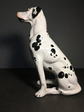 Darling Handmade Glazed Pottery Dalmatian Dog Figurine from Italy