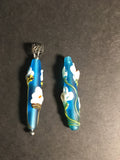 Two Beautiful Etched Glass Beads from M Tarara Designs