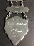 Vintage Sterling Silver Watch/Key Fob made from Kuhnen Medals c. 1904