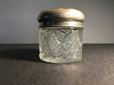 Victorian Vanity Glass Jar with Brass Lid