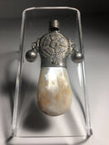 Vintage Art Deco Sterling Silver Baby Rattle w/ MOP Teether and Whistle