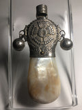 Vintage Art Deco Sterling Silver Baby Rattle w/ MOP Teether and Whistle