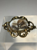 Victorian Mourning Brooch with Hair Locket and Seed Pearl