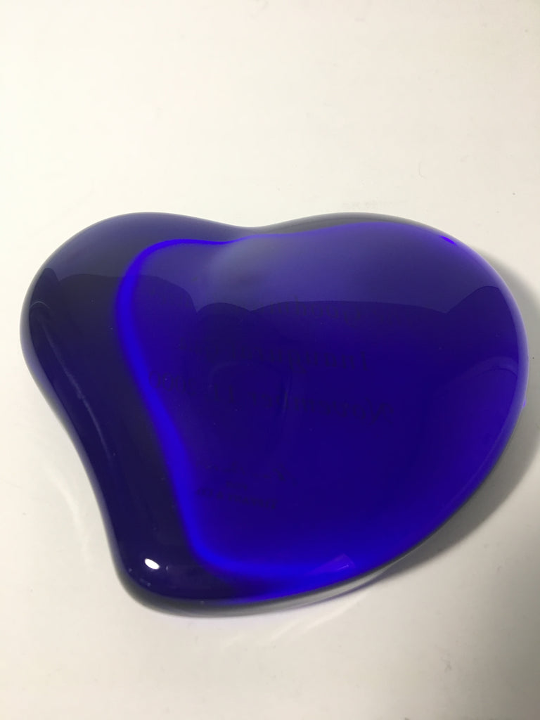 Tiffany & Co. Cobalt Blue Heart Commemoration Paperweight