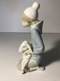 Lladro Porcelain Figurine # 4676 Shepherd Boy Holding Lamb