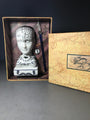 Vintage Phrenology Head with Ink Well and Glass Dipping Pen