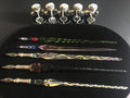 Set Of 5 Murano Glass Fountain Calligraphy Pens and Ink in Original Boxes