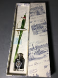 Set Of 5 Murano Glass Fountain Calligraphy Pens and Ink in Original Boxes