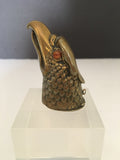 Vintage Embossed Brass Eagle Head Vesta/Match Safe c. 1900