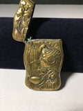 Art Nouveau Vintage Brass Match Safe Repousse Design