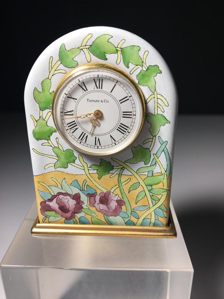 Cute Halcyon Days Enamel Miniature Travel Clock sold by Tiffany & Co