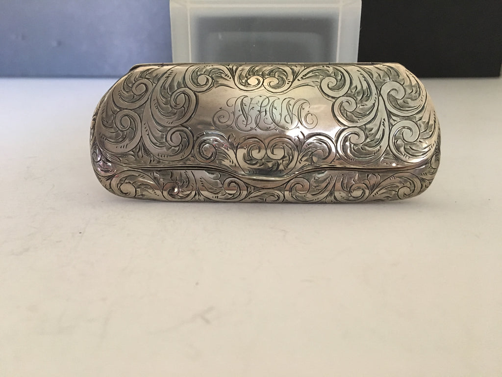 Antique Art Nouveau Style Sterling Silver Spectacles  Case