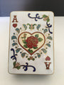 Vintage Enamel on Brass Ace of Hearts Cloisonne Trinket Box