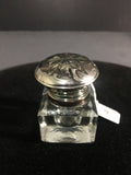 Gorgeous Crystal and Sterling Silver Capped Inkwell by Topazio