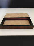 Gorgeous Wooden Box Veneered with Shadowbox Top Displaying Dipping Pen Nibs