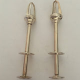 Set of 2 Vintage Aksel Holmsen Enamel and Silver Plate Olive/Sugar Cube Tongs