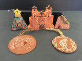 Set of 5 Southwestern Ceramic Christmas Ornaments