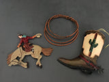 Vintage 3pc Western Themed Christmas Tree Ornaments