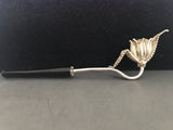 Vintage Silver Filigree Flower Pipe with Celluloid Stem c. 1920's