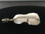 Antique Silver Plated over Brass Violin Vesta/Match Safe