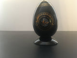 Vintage Russian Black Lacquer Egg with Stand