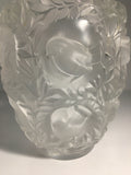 Beautiful Lalique Bagatelle Love Birds Frosted Crystal Vase