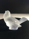 Vintage Lalique Frosted Crystal Head Up Sparrow