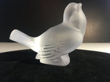 Vintage Lalique Frosted Crystal Head Up Sparrow