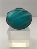 Beautiful Lalique Soliflore a Royal Palm Turquoise Bud Vase
