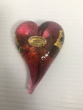 Robert Held Handmade Cranberry Art Glass Heart Paperweight