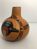 Zuni Artist Ron Rivera "Diawa Bear" Hand Painted Gourd 1997