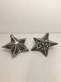 Set of 2 Handmade Pottery Star Christmas Ornaments- San Juan Pueblo